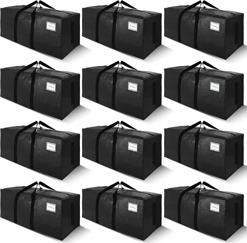 Vista 23 de SWEET DOLPHIN Paquete de 8 bolsas de mudanza resistentes de 200 libras con asas envolventes, bolsas de almacenamiento extra grandes para ahorrar
