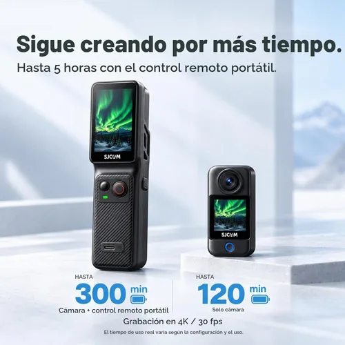 Vista 3 de SJCAM Cámara de vlogging C400 PRO 4K con micrófono inalámbrico, cámara de vlog de tarjeta de 128 GB, sensor ultra claro de 1/1.8 pulgadas, cámara