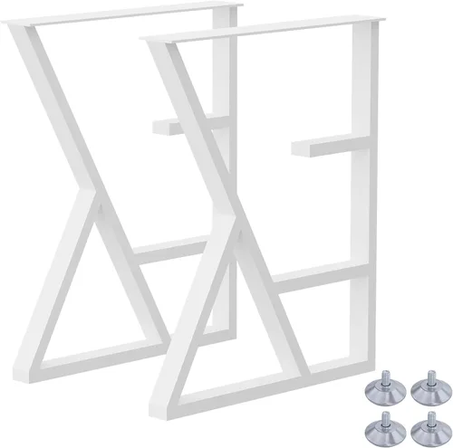 Vista 10 de Juego de 2 patas de escritorio de metal, patas de mesa en forma de T resistentes de 28 pulgadas de alto x 16 pulgadas de ancho, patas de metal
