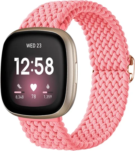 Vista 29 de Maledan Banda elástica trenzada compatible con Fitbit Sense/Versa 3/4 y Sense 2, correa elástica suave para reloj inteligente, accesorio
