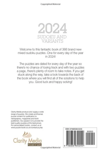 Vista 2 de Sudoku and Variants 2024 366 mixed logic puzzles including sandwich sudoku, arrow sudoku and many more!
