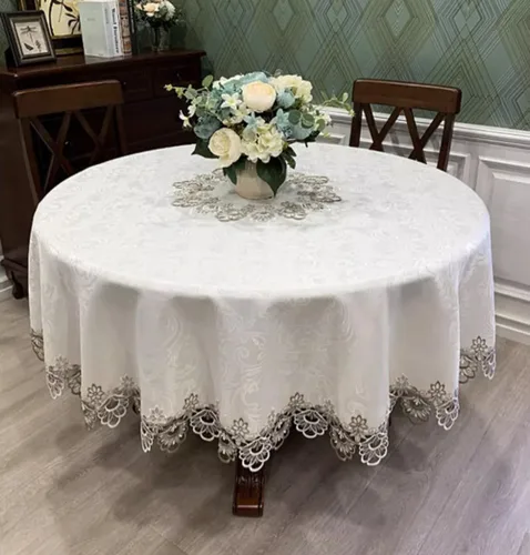 Vista 7 de AMZALI Corredores de mesa de macramé para fiesta, 70 pulgadas de encaje floral bordado rectangular bufanda para cómoda decoración de mesa para boda