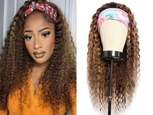 Vista 12 de Peluca de diadema de cabello humano 99J 10 pulgadas, 180% de densidad, burdeos, onda profunda, peluca de diadema 100% de cabello humano, ondulada