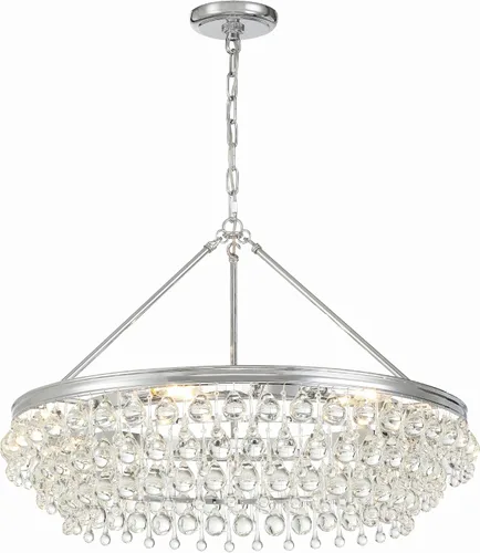 Vista 14 de Crystorama Calypso - Lámpara de araña dorada vibrante con forma de lágrima de cristal de 25 pulgadas