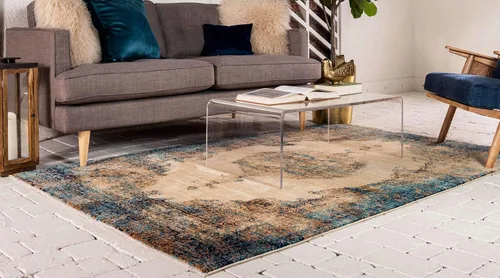 Vista 2 de Unique Loom Dorchester Collection - Alfombra rectangular de 4 pies 1 pulgada x 6 pies 1 pulgada, color beige y negro