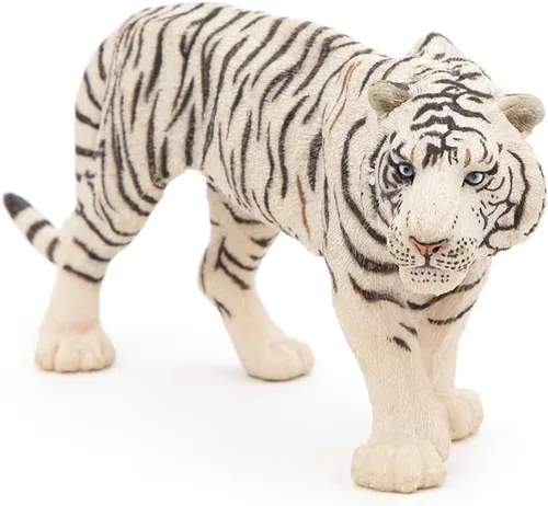 Vista 7 de Papo -Pintado a mano - Figura -Wild Animal Kingdom - Tigre blanco -50045 -Coleccionable - para niños - Adecuado para niños y niñas- a partir de 3