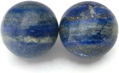 Vista 3 de Top Chi Bolas de baoding de lapislázuli con soporte para terapia de manos, ejercicio y alivio del estrés (mediano de 1.5 pulgadas)