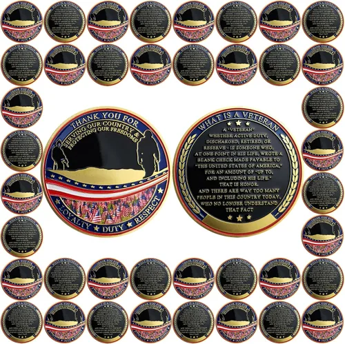 Vista 10 de BHealthLife Moneda de desafío de apreciación de veteranos militares gracias por su servicio Regalo para veteranos