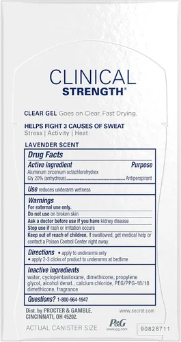 Vista 2 de Secret Clinical Strength Clear Gel Antitranspirante y Desodorante, 1.60 oz