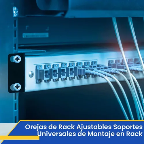 Vista 5 de Pelopy Kit de montaje en rack, orejas ajustables para interruptores de 17.3