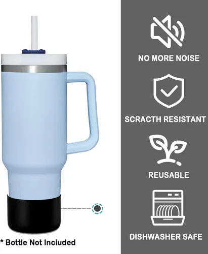 Vista 6 de Greant 2 fundas protectoras para botella de agua compatibles con Stanley Quencher de 30 onzas y 40 onzas, funda de silicona antideslizante