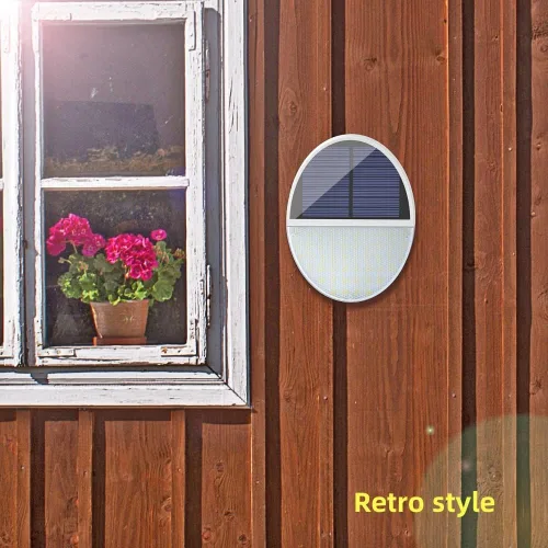 Vista 6 de Luz solar al aire libre, luz de inducción automática para microondas, sin cableado IP65, luz de pared impermeable, funciona con energía solar