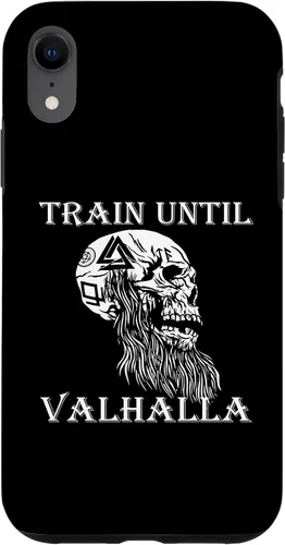 Vista 8 de iPhone 15 Train Until Valhalla Fitness Weight Training Ragna Viking Case