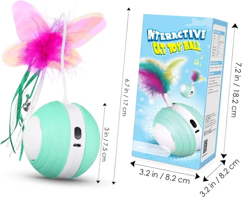 Vista 2 de Rueda de juguetes con sonido – Pelota de juguete para cachorros de interior – USB cargable