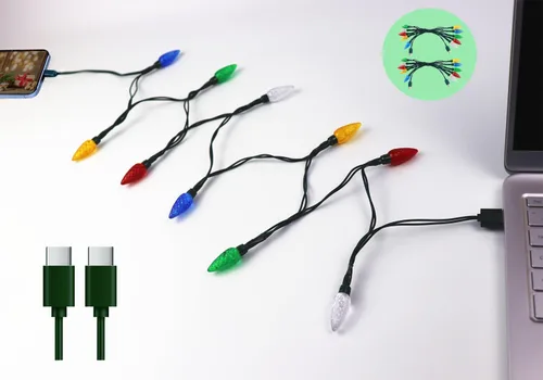 Vista 14 de Luces LED de Navidad, USB y cargador de bombilla para iPhone, disponible con iPhone 5, 5S, 6, 6S, 6 Plus, 7, 7 Plus, 8, 8 Plus, 8 X