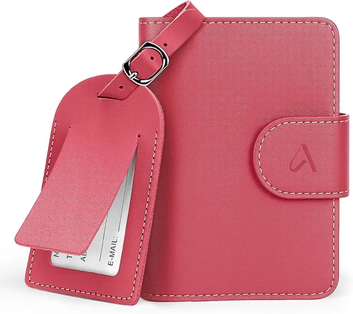 Vista 10 de ALLIVE Soporte para pasaporte para viajes, soporte para pasaporte Rfid para mujeres y hombres, funda de pasaporte de cuero genuino para viaje