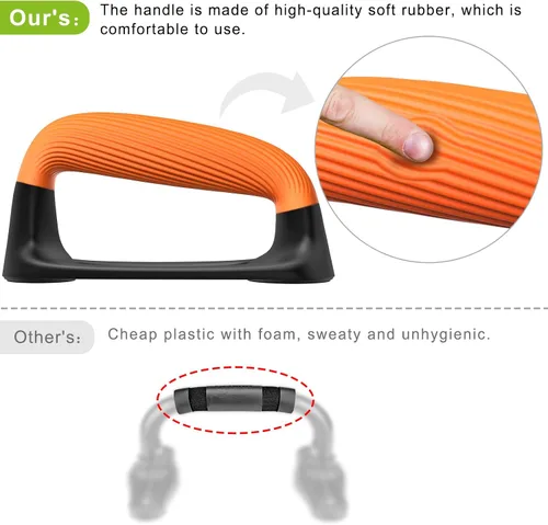 Vista 4 de Kipika Barras para Flexiones, Soportes de Flexiones con Mango de Plástico Suave Engrosado, Base Estable y Antideslizante, Mangos para Flexiones