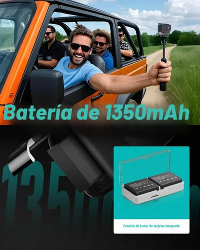 Vista 6 de Cámara de acción impermeable 4K60fps - Metal desnudo bajo el agua 10M con tarjeta SD 64G, pantalla táctil HD 48MP Deportes Estabilización de 6 ejes