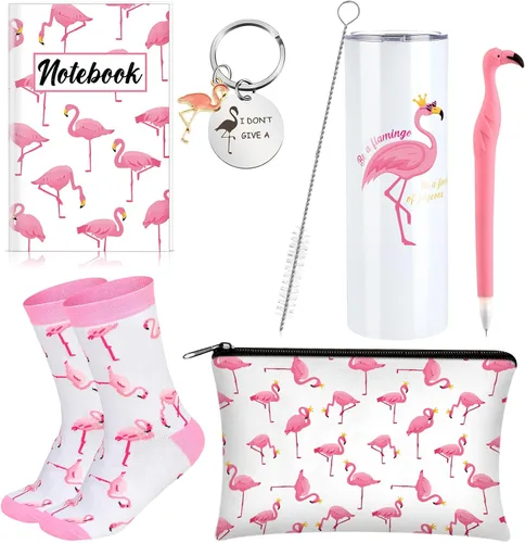 Vista 9 de Panitay Juego de 6 regalos temáticos de abeja para mujer, vaso de acero inoxidable de 12 onzas con popote y calcetines de cepillo, bolsa