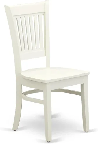 Vista 7 de East West Furniture AMVA5-LWH-W - Juego de mesa y sillas de cocina de 5 piezas, incluye una mesa de comedor redonda con pedestal y 4 sillas