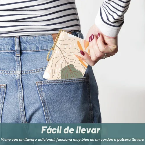 Vista 6 de Nipichsha Tarjetero para Tarjetas de Crédito, Tarjetero Pequeño de RFID para Mujeres, Tarjetero de Cuero Delgado, Modas Hoja de arte abstracto