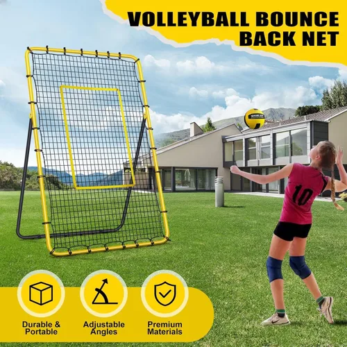 Vista 4 de Volleyball Rebounder Net 7x4 ft -5 Angles Adjustable, Outdoor Portable or Home Training Equipment, Backyard Volleyball Trainer with Rebound Net