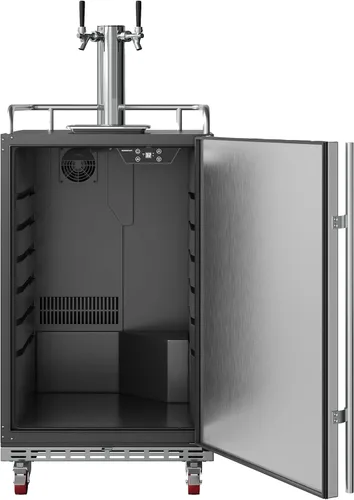 Vista 6 de EdgeStar Kegerator incorporado de doble grifo de tamaño completo - acero inoxidable negro