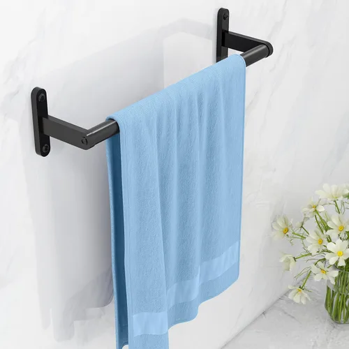 Vista 5 de KLJKPA Toallero de baño de 16 pulgadas, toallero para baño montado en la pared, moderno y resistente soporte para toallas de mano de acero Negro