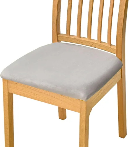 Vista 10 de Fundas de terciopelo para asiento de silla, fundas elásticas para sillas de comedor, fundas de asiento suaves y antideslizantes, fundas de asiento