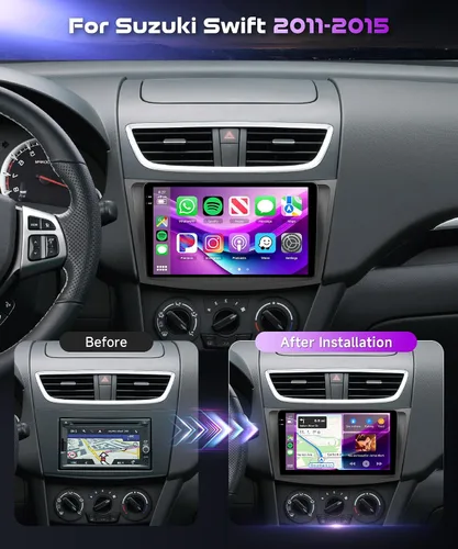 Vista 9 de podofo Radio de coche Android 15 4G+128G para Suzuki Swift 2011-2015