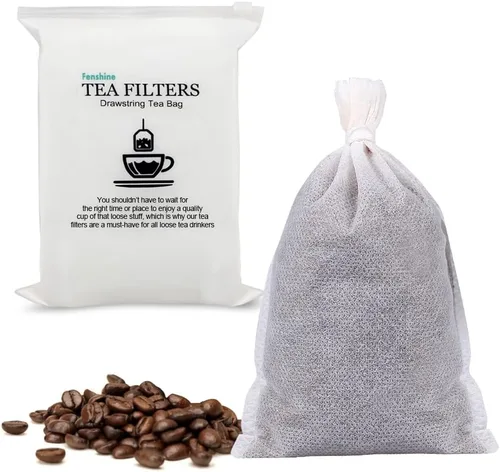 Vista 5 de 100 bolsas de té desechables para té de hojas sueltas, bolsas de filtro de té biodegradables con cordón, bolsas de té vacías de fibra de maíz