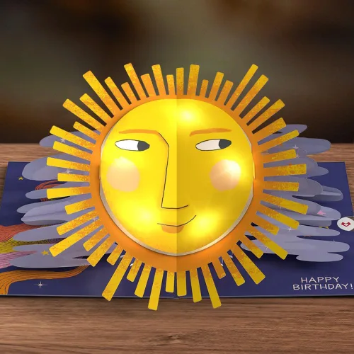 Vista 2 de Lovepop Tarjeta desplegable de cumpleaños con luces LED para ella y él – Tarjetas de felicitación 3D iluminadas para niños, niñas, hombres y mujeres