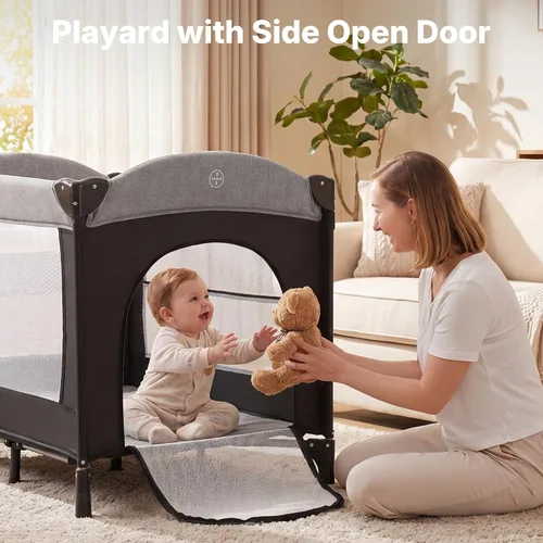 Vista 6 de 4 en 1 moisés para bebé, cama de noche, corral, cambiador