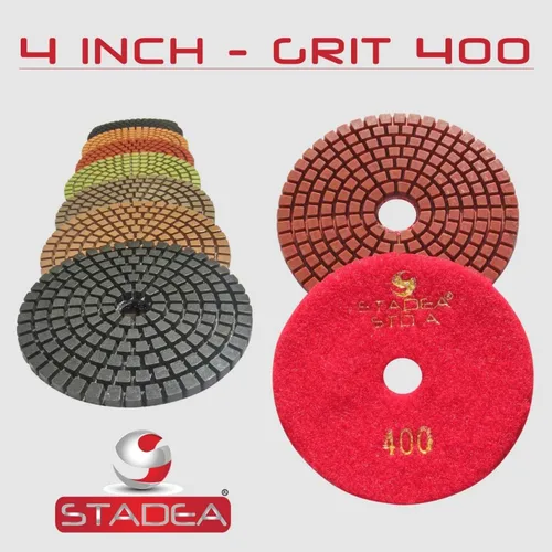 Vista 5 de Grit 50 4" Diamond Pulir Pads Premium Grado Mojado Flexible 3 MM Alto