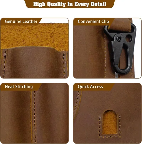 Vista 4 de Jack&Chris Funda multiherramienta EDC de cuero para cinturón, organizador de cinturón EDC para herramientas Leatherman, organizador de bolsillo EDC
