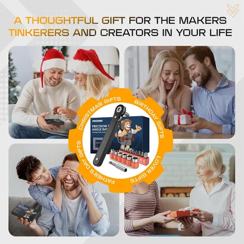 Vista 3 de Destornillador de Ángulo Recto Regalos para Hombres - Destornillador de Trinquete Desplazado de 90 Grados de Bolsillo Mini Perfil Bajo Juego