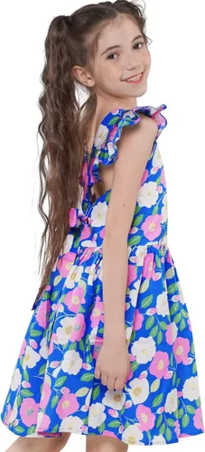 Vista 151 de Vestido de verano para niña, de algodón, con diseño floral