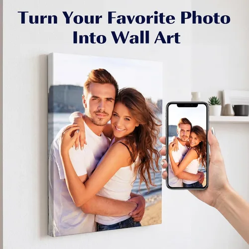 Vista 2 de Lienzo de foto personalizable con impresión y marco flotante profundo - Arte de pared envuelto en galería personalizada de tu imagen - Opciones