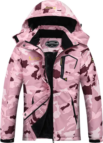 Vista 10 de MOERDENG Women's Waterproof Ski Jacket Warm Winter Snow Coat Mountain Windbreaker Hooded Raincoat Jacket
