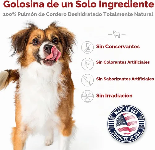 Vista 2 de Riley's Golosinas deshidratadas para perros de pulmón de cordero