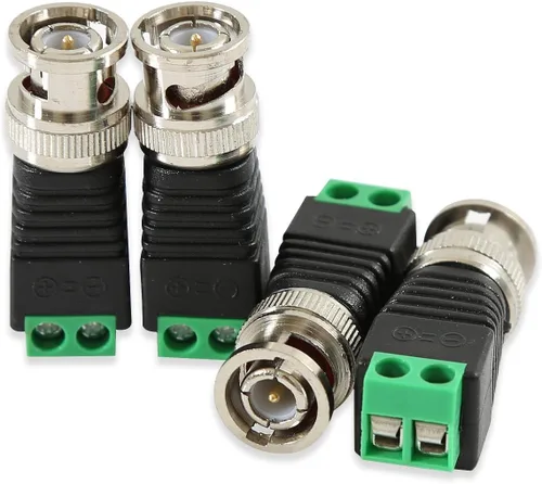 Vista 5 de maxllto CAT5/CAT6 Cable a BNC conector macho, 50 pcs coaxial Cat5/CAT6 a la cámara CCTV BNC Video Balun conector Coaxial tornillo