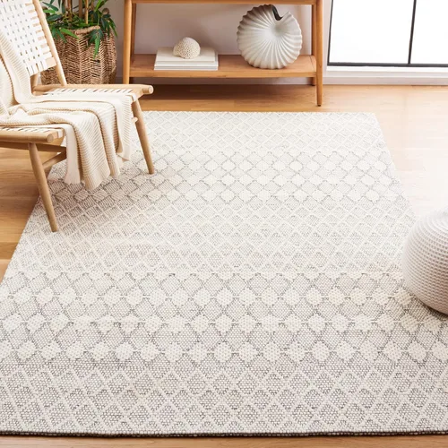 Vista 8 de SAFAVIEH Marbella Collection - Alfombra de pasillo de 8 pies, color marfil, diseño de transición, ideal para zonas de alto tráfico en pasillo, baño