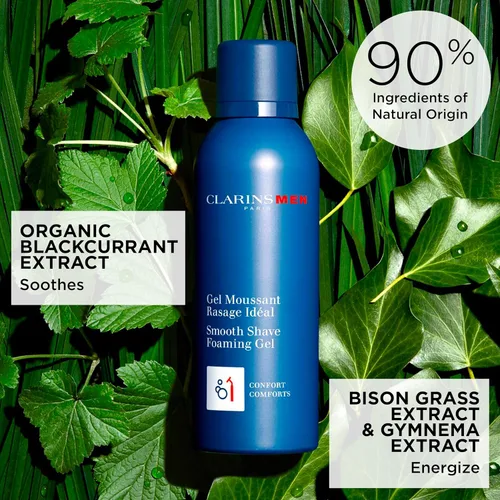 Vista 3 de CLARINS MEN Smooth Shave Foam Gel Gel de afeitado hidratante para hombres Alivia y suaviza Energiza la piel Acondiciona el pelo de la barba