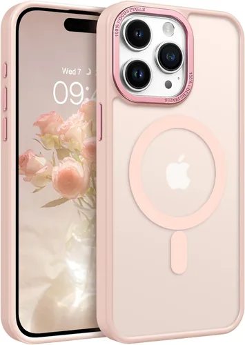 Vista 15 de BENTOBEN Funda magnética para iPhone 15 Pro Max, compatible con MagSafe, translúcida mate, esmerilada, antihuellas, delgada, a prueba de golpes