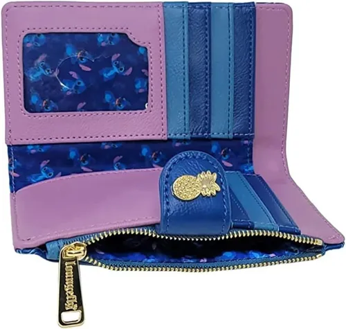 Vista 5 de Loungefly Cartera de cuero sintético Disney Stitch Wallet Snap Flap Clutch, Varios