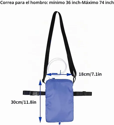 Vista 2 de Soporte para bolsa de drenaje de orina con cierre de seguridad interior, adecuado para caminante de transporte Soulder y silla de ruedas, discreto
