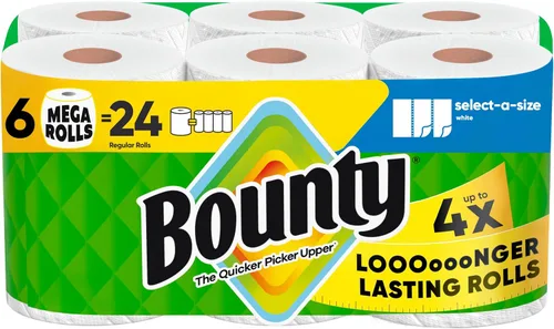 Vista 17 de Bounty Select-A-Size - Toallas de papel, impresiones, 2 rollos triples = 6 rollos regulares Prints