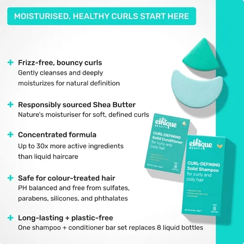 Vista 2 de Ethique - Professor Curl - Barra de champú para cabello rizado; define los rizos con manteca de karité, libre de plástico, vegano, sin crueldad