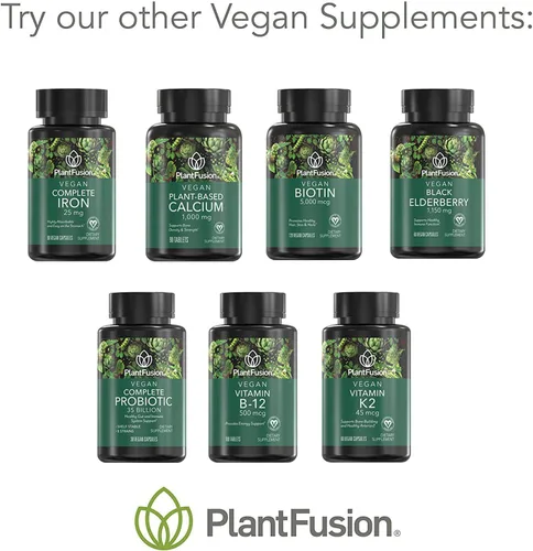 Vista 7 de PlantFusion Biotina vegana de biotina vegana prémium para mujeres y hombres (5000 mcg), vitaminas naturales para la piel y las uñas, 120 cápsulas