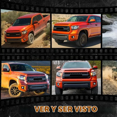 Vista 8 de Conjunto de parrilla delantera compatible con Tundra 2ª generación 2014-2021, parrilla de ABS estilo TRD sin luz para modificación personal/taller